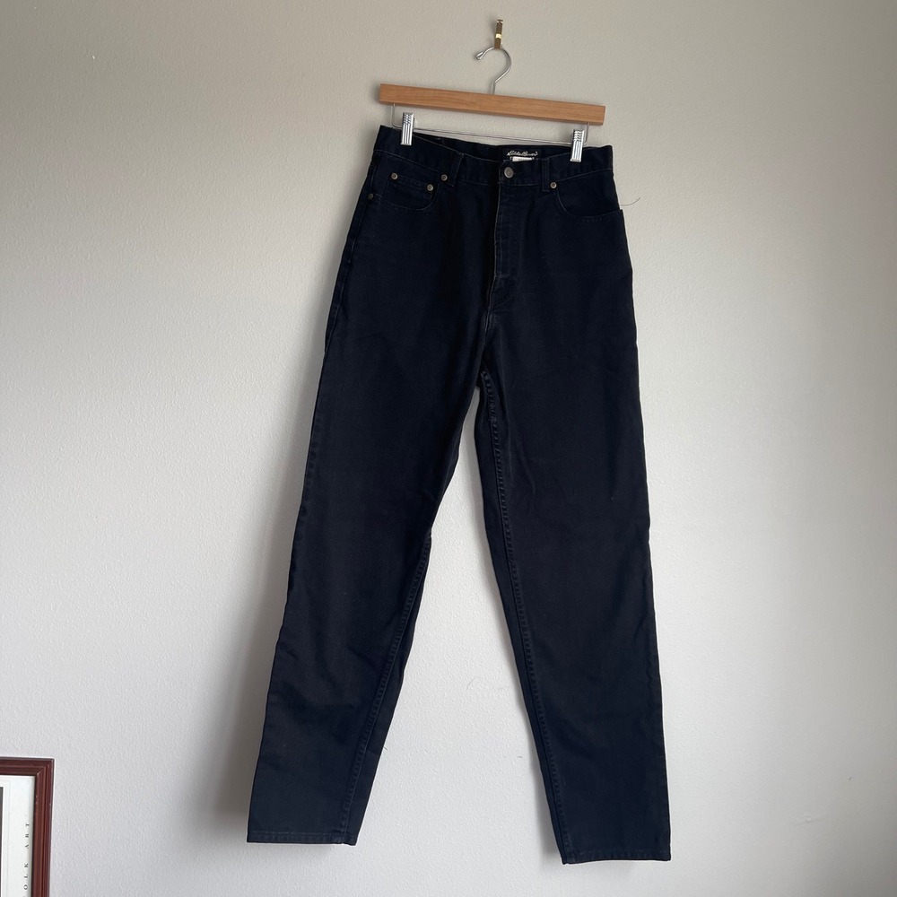 Vintage Eddie Bauer High-Waist‎ Straight Tapered Leg Black Jeans Size 12 - Picture 3 of 9